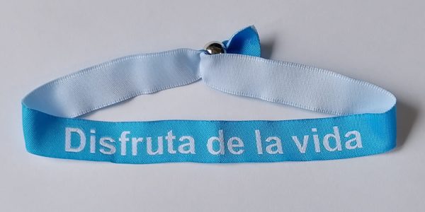Pulsera azul Disfruta de la Vida