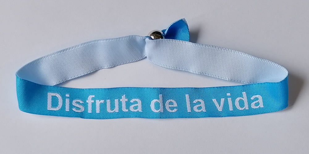 Pulsera azul Disfruta de la Vida