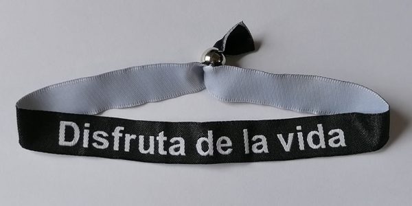 Pulsera negra Disfruta de la Vida